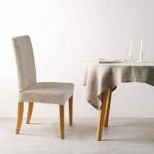 Stretch Faux Linen Dining Chair Covers (Set of 6)